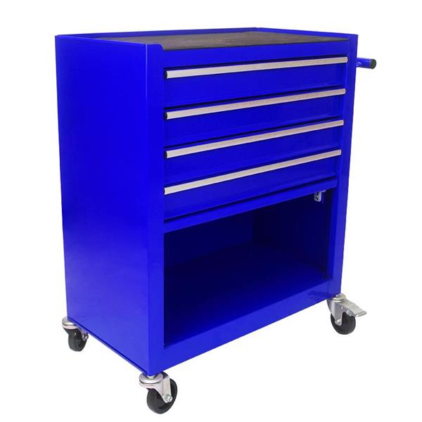 4 DRAWERS MULTIFUNCTIONAL TOOL CART WITH WHEELS-BLUE