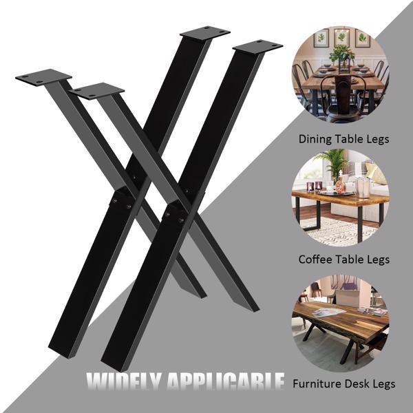 Table Legs, Furniture Legs 28inch, Heavy Duty Iron Design, DIY X Shape Metal Desk Legs for Coffee Dinning Table, Bench Stool, Cabinet, Sofa, Chair