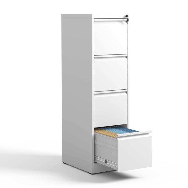 4 Drawer Metal Vertical File Cabinet with Lock Office Home Steel Vertical File Cabinet for A4 Legal/Letter Size 