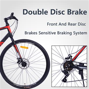 21 Speed Hybrid bike Disc Brake 700C Road Bike For men women\\'s City Bicycle