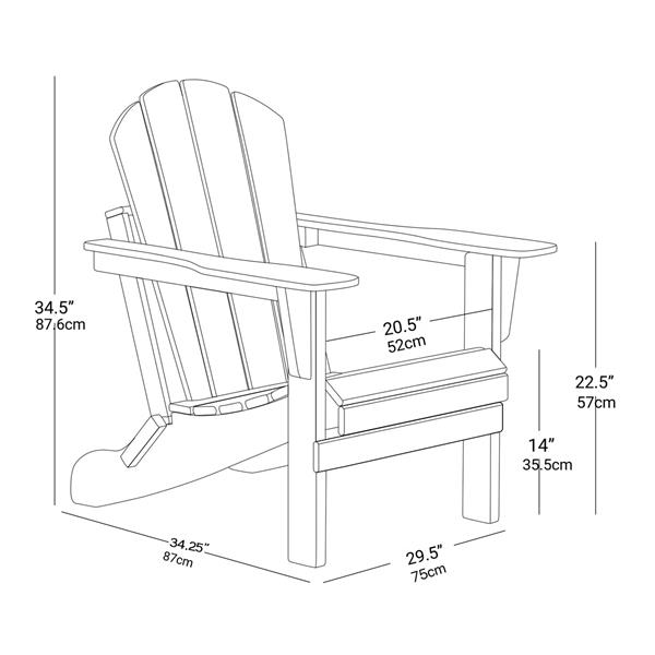 Folding Adirondack Chair, Relaxing Stackable Arm Rest Ernomic HDPE All-Weather Adirondack Chair