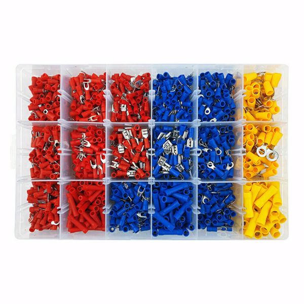 1300 ASSORTED INSULATED ELECTRICAL WIRE TERMINALS CRIMP CONNECTORS SPADE SET UK