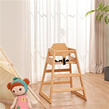 Wooden Double Solid Wood Feeding, Eat & Grow Portable High, Easy to Clean Baby Booster Chair in Natural Finish