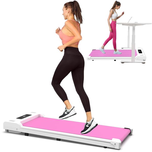 Under Desk Treadmill, Walking Pad, Portable Treadmill with Remote Control LED Display, Walking Jogging Machine for Home Office Use(265 lbs) -Pink