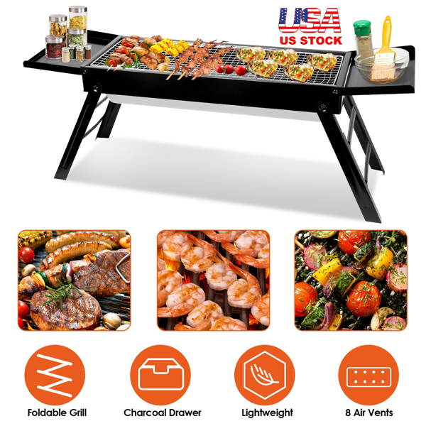 Portable BBQ Griddle, Foldable Kabob Barbecue  for Outdoor Hibachi BBQ Lamb Skewer Camping Barbecue Grill in Garden Backyard Party Picnic Travel（No shipments on weekends）