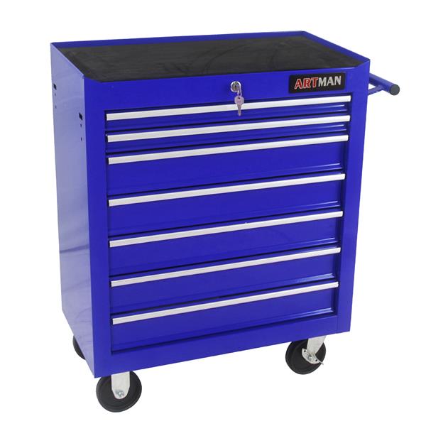 7 DRAWERS MULTIFUNCTIONAL TOOL CART WITH WHEELS-BLUE