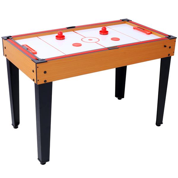 5-in-1 Multi-Game Table - Billiards, Push Hockey, Foosball, Ping Pong, and Basketball  brown/red