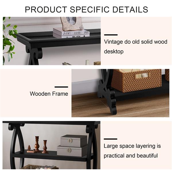 Console Table For Living Room,Kitchen,Entyway(Black)