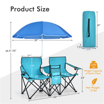 Outdoor camping chair with umbrella