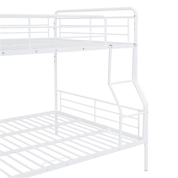 Full XL Over Queen Metal Bunk Bed, White