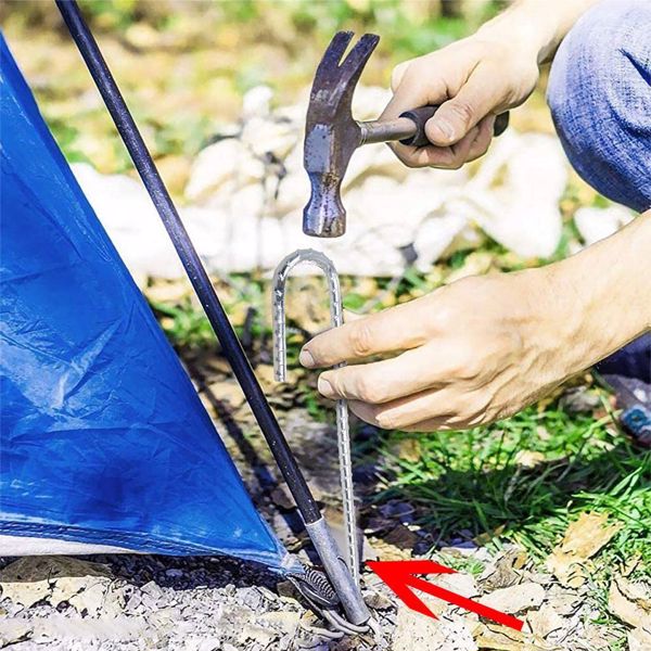 20 Tent Pegs Heavy Duty Steel Marquee Ground Stakes 300mm*8mm Camping Awning