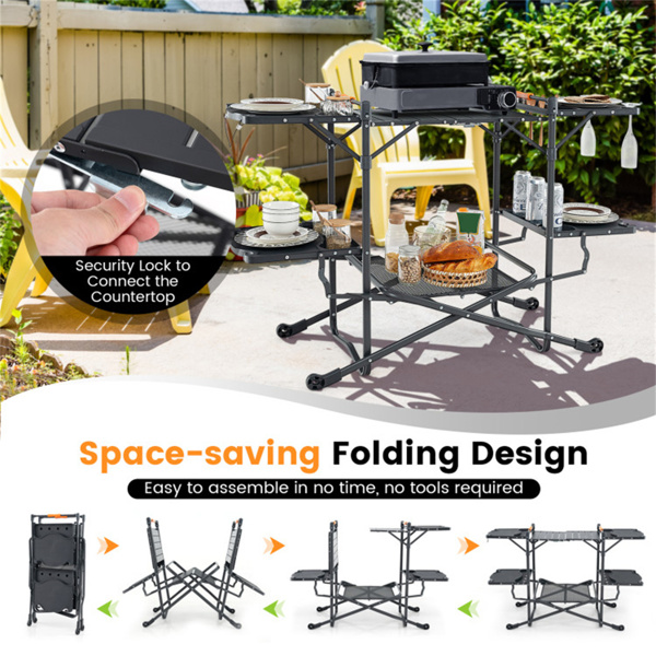  Portable outdoor barbecue table