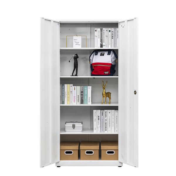 High Storage Cabinet with 2 Doors and 4 Partitions to Separate 5 Storage Spaces, Home/ Office Design