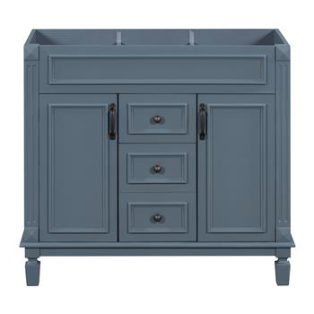 36\\'\\' Bathroom Vanity without Top Sink, Royal Blue Cabinet only, Modern Bathroom Storage Cabinet with 2 Soft Closing Doors and 2 Drawers(NOT INCLUDE BASIN SINK)