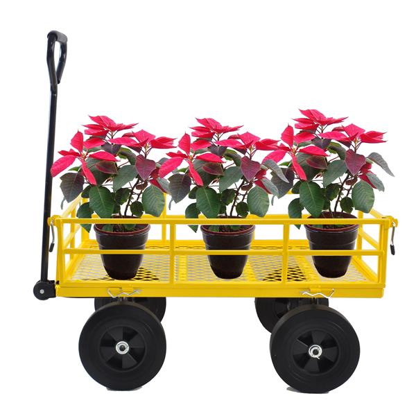 Tools cart Wagon Cart Garden cart trucks make it easier to transport firewood  Yellow