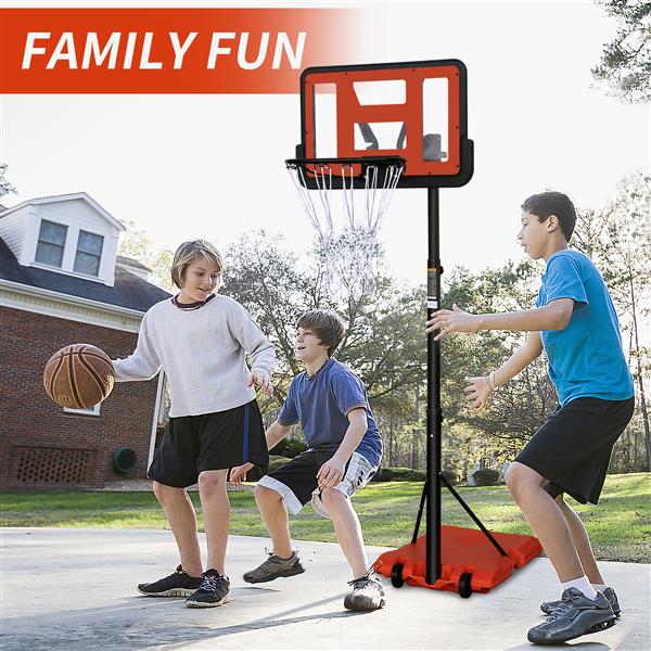 Use for Outdoor Height Adjustable 4.8 to 7.7ft Basketball Hoop 44 Inch Backboard Portable Basketball Goal System with Stable Base and Wheels