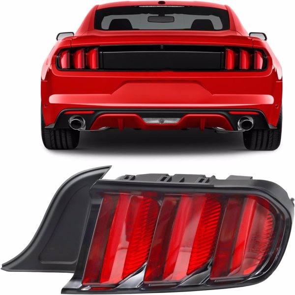 LED Tail Lights Assembly Compatible with 2015-2020 Ford Mustang Full LED Red Lens Right Passenger Side