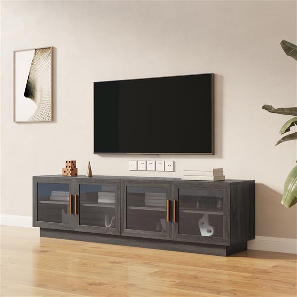 70.87" TV Stand , Modern TV Cabinet & Entertainment Center with Shelves, Wood Storage Cabinet for Living Room or Bedroom