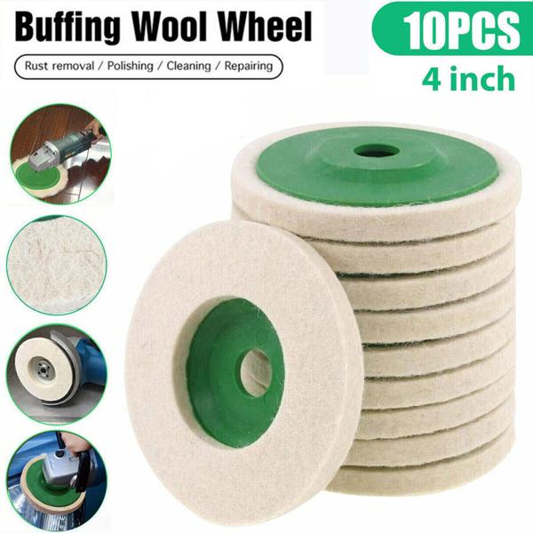 10PCS Round Wool Buffing Pad Polishing Wheel Felt Buffer Disc for Angle Grinder