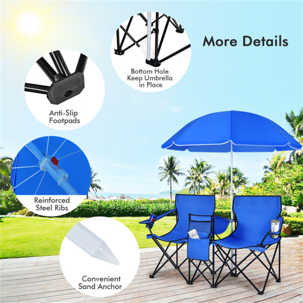 Outdoor camping chair with umbrella