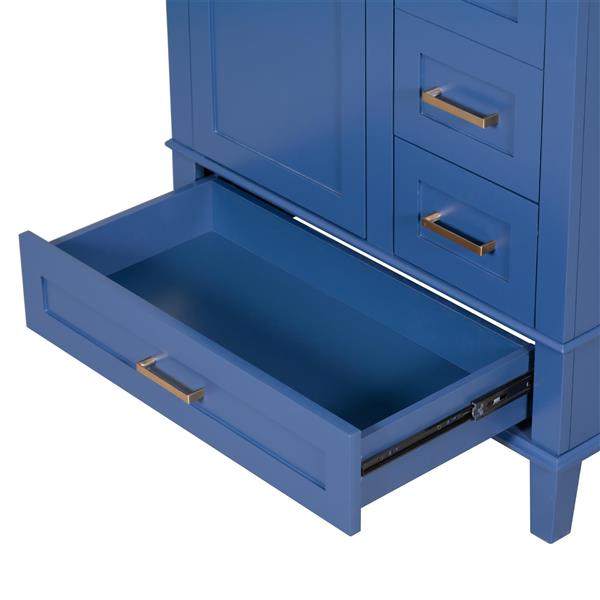 30" Bathroom Vanity , Modern Bathroom Cabinet with Sink Combo Set, Bathroom Storage Cabinet with a Soft Closing Door and 3 Drawers, Solid Wood Frame(Blue)