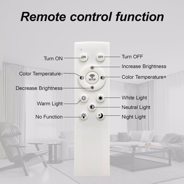 Modern LED, Flush Mount Ceiling Light with Dimmable Remote Control, 6Rings Acrylic Fixture for Bedroom, Living Room, Kitchen, Office Lamps (6 Heads)[Unable to ship on weekends, please note that]