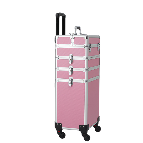 4 in 1 Aluminum Cosmetic Makeup Case Tattoo Box Pink