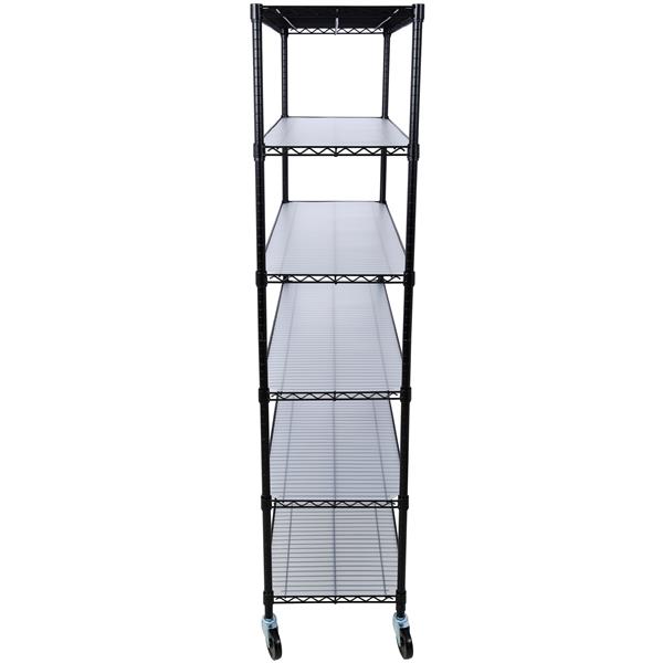 6 Tier 6000lbs Capacity NSF Metal Shelf Wire Shelving Unit, Heavy Duty Adjustable Storage Rack with Wheels & Shelf Liners for Commercial Grade Utility Steel Storage Rack, Black - 82"H x 48"L x 18"D