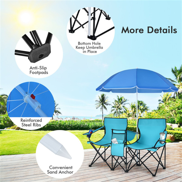 Outdoor camping chair with umbrella