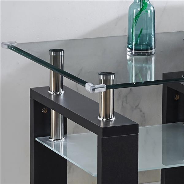 Clear Glass Top Side Table, 24"x24"x24" End Table, Modern Design For Home