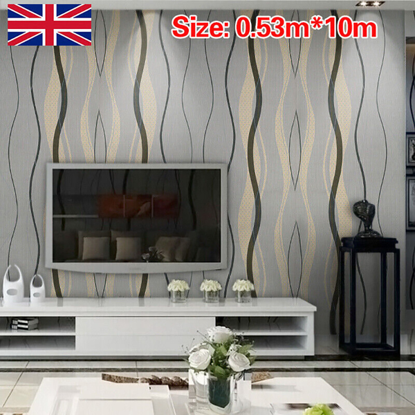 Metallic Silver Grey Wallpaper Rolls Living Room Geometric Wall-Paper Home Decor