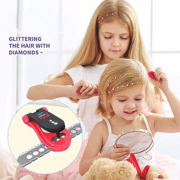 Hair Diamond Gems Stapler Shining BlingBling Clips Sparkle Machine Set for Decor