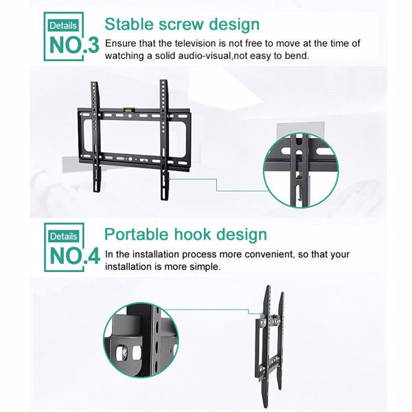 TV WALL BRACKET MOUNT SLIM FOR 26 30 32 40 42 50 63 INCH FLAT 3D LCD LED PLASMA