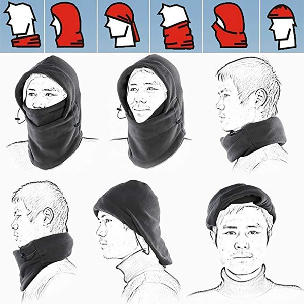 6 in 1 Thermal Fleece Face Hats-Pack of 2