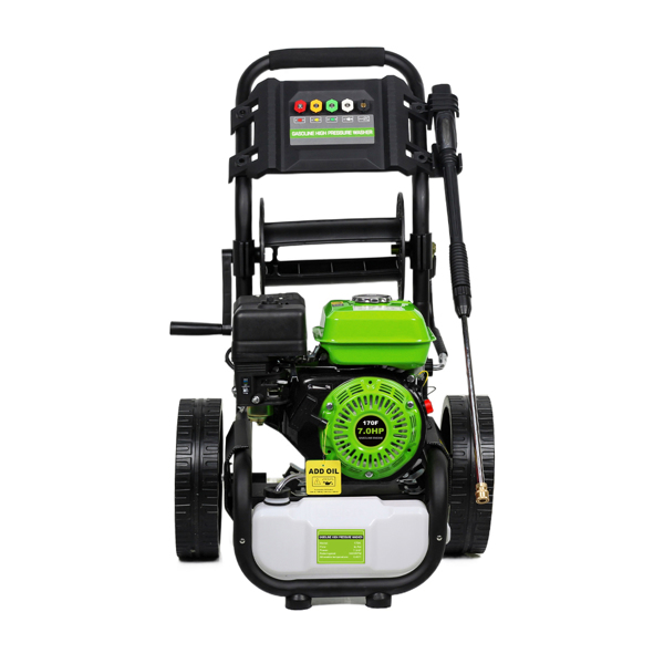 110V 2600PSI 4.8kW with drum winder, gasoline high-pressure cleaner, 5 nozzles+foam kettle