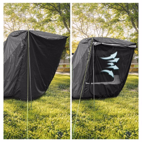  SUV Tailgate Tent with Three Sides Awning Shade, Car Roof Canopy and Poles, Water Resistant Camping Tent, Outdoor Travel Preferred, Universal Fit Most SUV