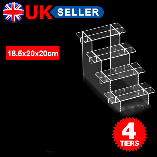 4 Tier Acrylic-Display Stands Clear Perspex Retail Shop Tier Nail Varnish Risers