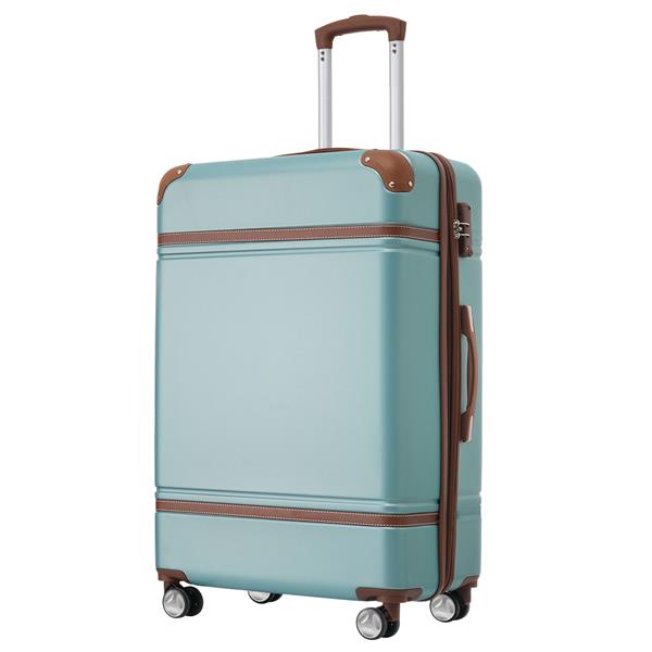 24 IN Luggage 1 Piece with TSA lock , Expandable Lightweight Suitcase Spinner Wheels, Vintage Luggage,Blue Green