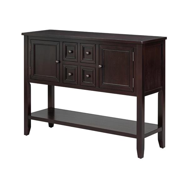 Cambridge Series  Ample Storage Vintage Console Table with Four Small Drawers and Bottom Shelf for Living Rooms, Entrances and Kitchens