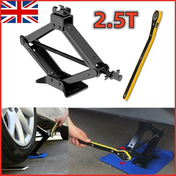 2.5 Ton Tonne Scissor Jack Lift Wind Up for Car Van Garage w/Crank Speed Handle