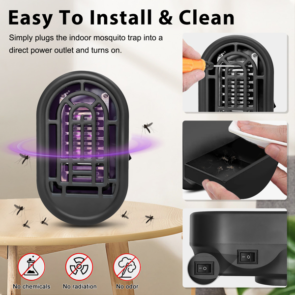 2 Pack Bug Zapper Indoor home use electronic fly light,portable mosquito, fruit flies, flying insects, non-toxic, silent, effective operation of ultraviolet insect killer，No shipment on weekends