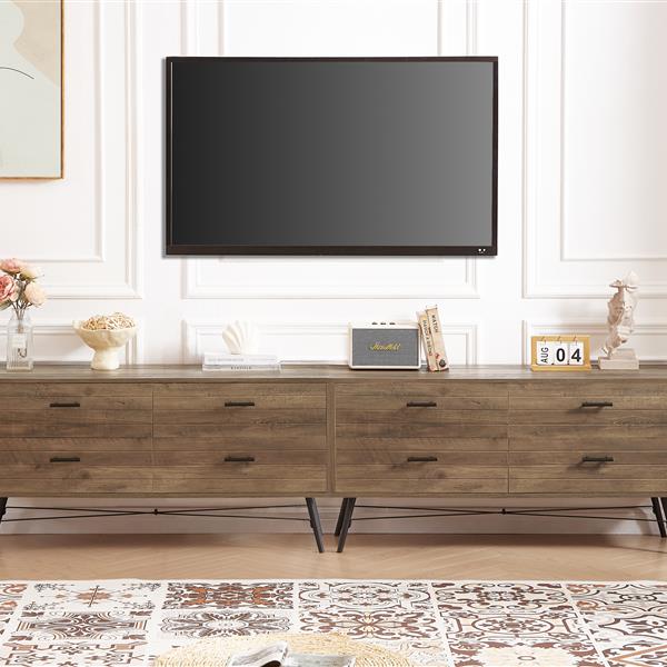 4-Drawer Chest, 4 Drawer Dresser TV Stand for TV, Dressers Bedroom Furniture Large Storage Tower Unit, Dresser for Bedroom, Closet Living Room, Hallway, 47.2"W x 15.7"D x 23.6"H, Rustic Walnut