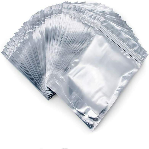 100pcs Silver Clear Resealable Stand Up Foil Mylar Zip Lock Heat Seal Food Bags