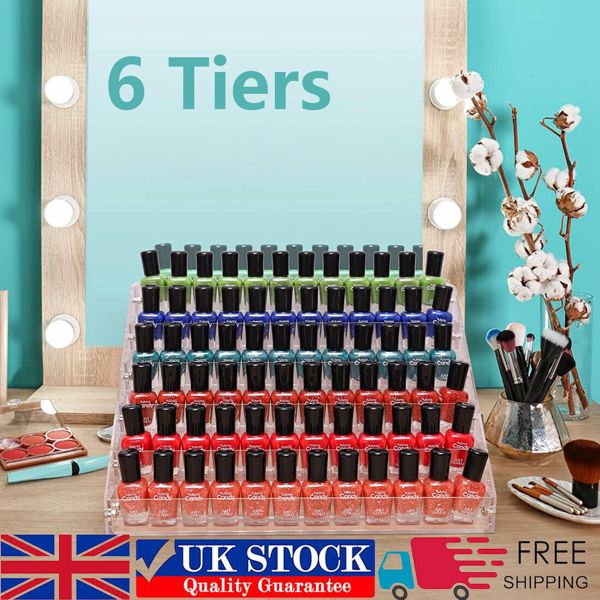 6 Tier Nail Polish Holder Display Makeup Cosmetic Stand Organizer Storage Rack