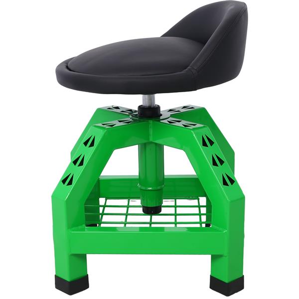 Pneumatic 360 Degree Swivel Stool, Mechanics Rolling Creeper Seat, Heavy Duty Rolling Mechanics Stool, Shop Stool with Casters green