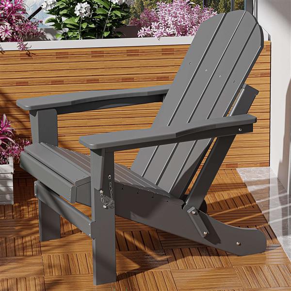 Folding Adirondack Chair, Relaxing Stackable Arm Rest Ernomic HDPE All-Weather Adirondack Chair