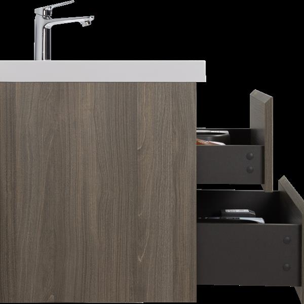 36" Floating Bathroom Vanity with Sink, Modern Wall-Mounted Bathroom Storage Vanity Cabinet with Resin Top Basin and Soft Close Drawers, Ash Grey 24V11-36AG