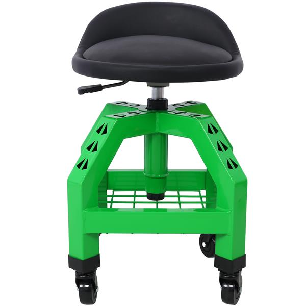 Pneumatic 360 Degree Swivel Stool, Mechanics Rolling Creeper Seat, Heavy Duty Rolling Mechanics Stool, Shop Stool with Casters green