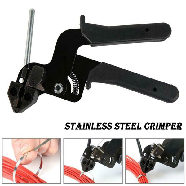 Stainless Steel Metal Cable Tie Fasten Gun Pliers Crimper Tensioner Cutter Tools