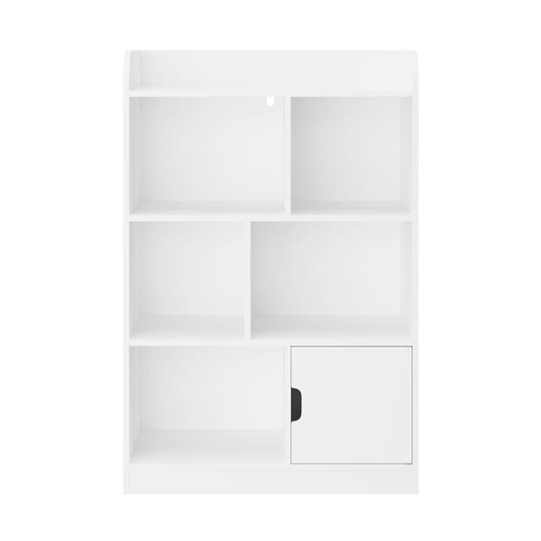 Kids Bookcase, Bookshelf with 6 Compartments,  Shelves and Cube Organizer, for Bedroom Living Room Office Closet School in White